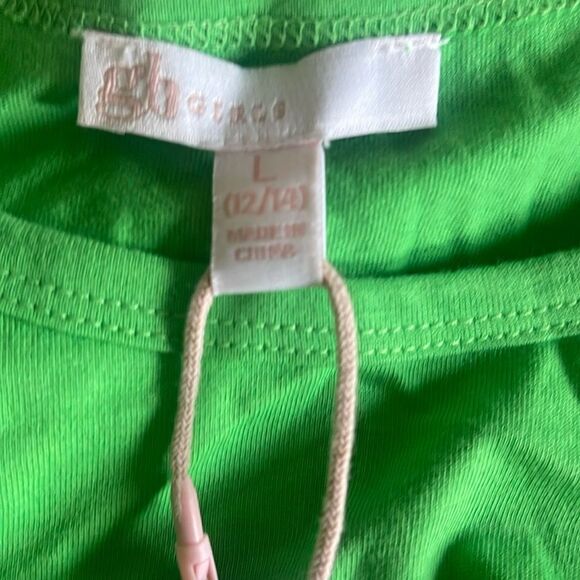 gb girls 2 piece vibrant green ruffle set size L 12/14 new with tags - Picture 8 of 9